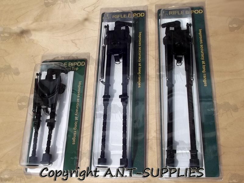 All Three Bisley Telescopic Leg Rifle Bipod ~ For Attaching to QD Sling Swivel Studs in Display Packaging