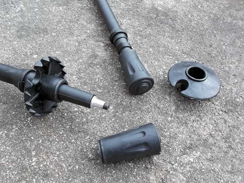 Feet of the Black Bipod Rifle Shooting Stick Rest With Rubber Discs