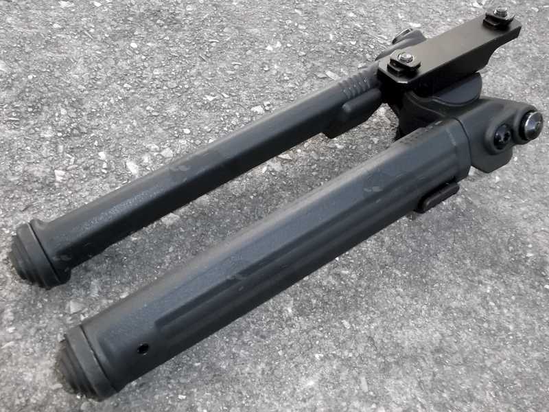 Top View of The One Piece Design Rifle Bipod for M-Lok Handguards, In Folded In Position