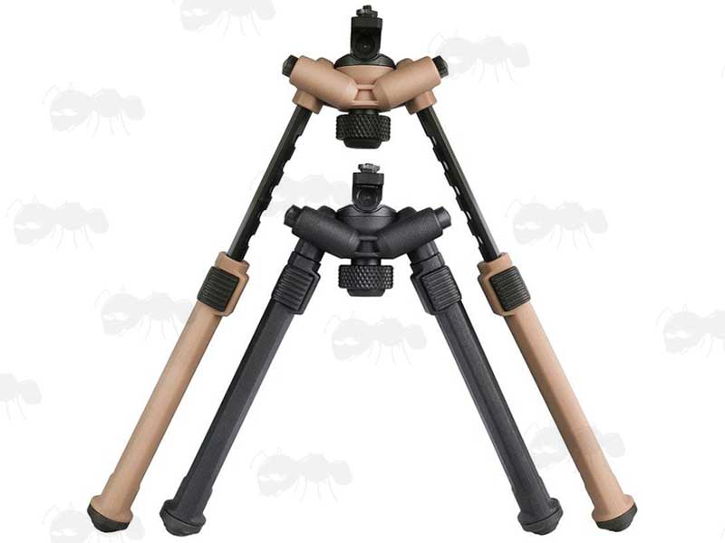 One Piece Design Rifle Bipod for M-Lok Handguards in Black and Dark Earth