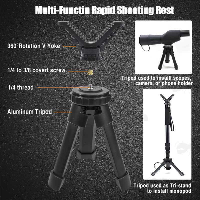 Compatibility Guide for The Compact Black Metal Tripod Benchrest Shooting Quick Stick with Removable V Notch Rest