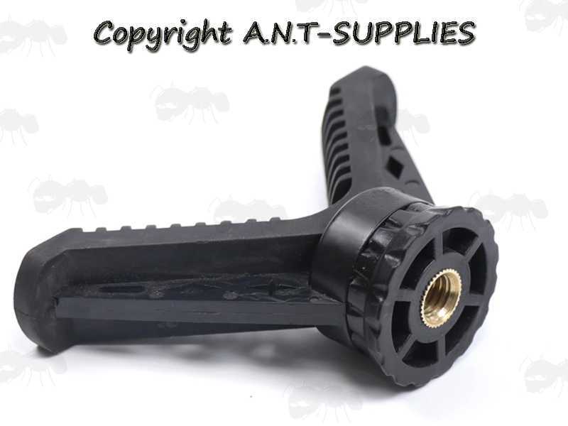 V-Notch Rest from The Compact Black Metal Tripod Benchrest Shooting Quick Stick, Shown with Thread Adaptor Removed