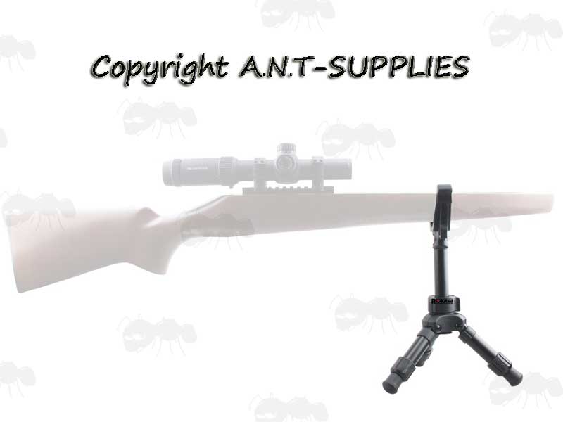 Rifle on The RokStad ELP V Mount Tripod Shooting Sticks with V Notch Rest