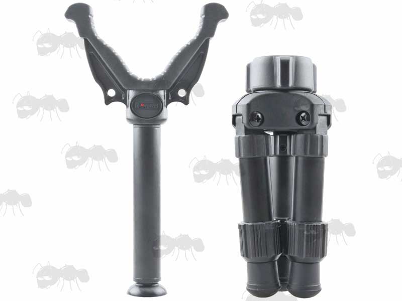 Dismantled Folded View of The RokStad ELP V Mount Tripod Shooting Sticks with V Notch Rest