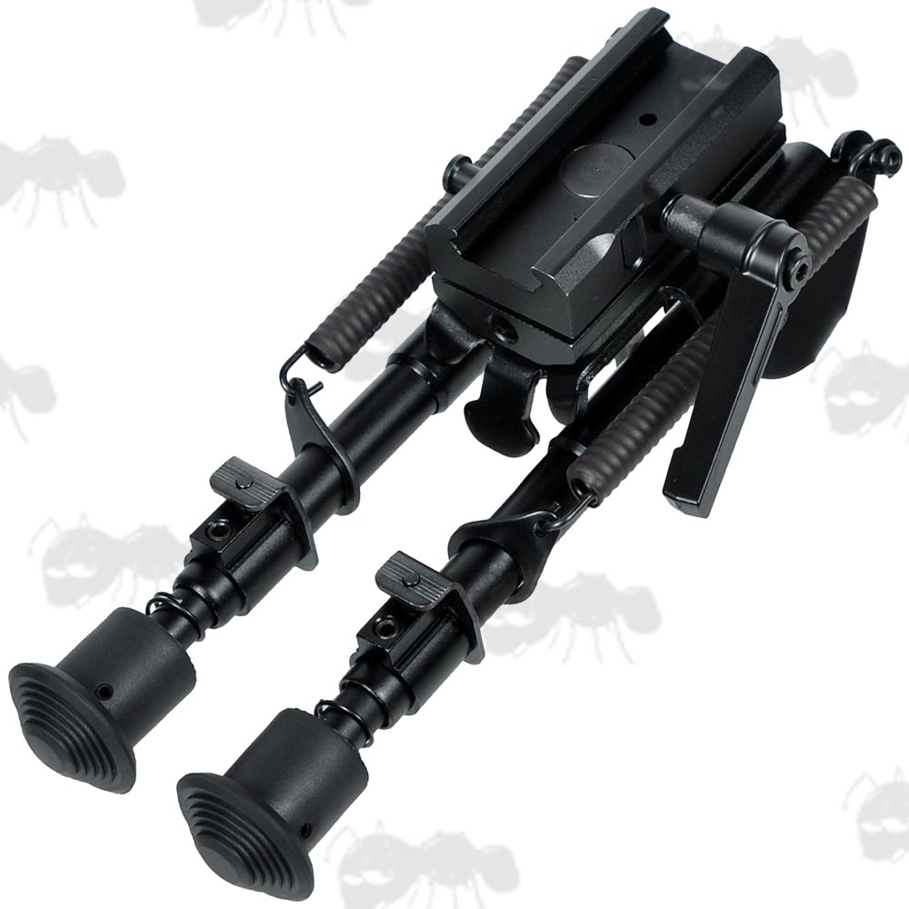 Telescopic Leg Rifle Bipod ~ QD Bench Rest Model with Panning Adapter