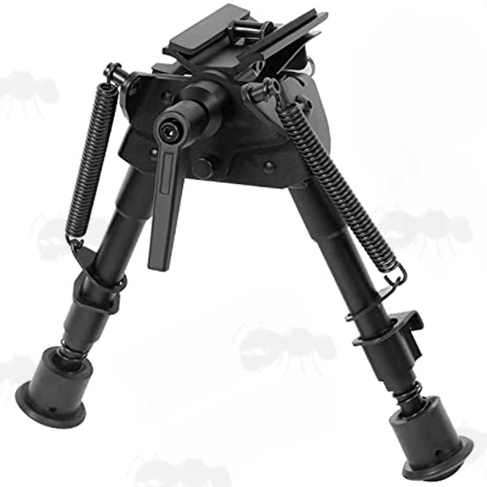 Telescopic Leg Rifle Bipod ~ QD Bench Rest Model with Tilt Lock Lever