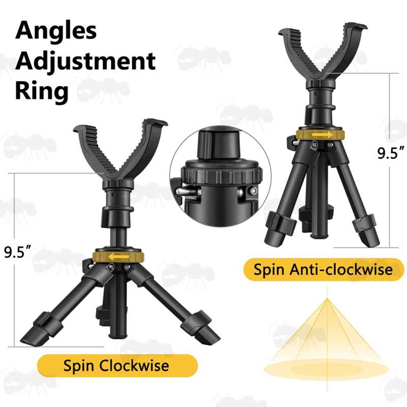 Guide to Adjusting The Leg Angles on The Black Tripod Benchrest Shooting Sticks with V Yoke Notch Rest