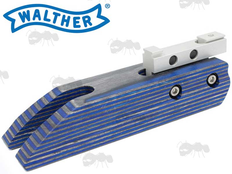 Wooden Palm Rest Hamster for UIT Forend Rails with Blue Finish By Walther