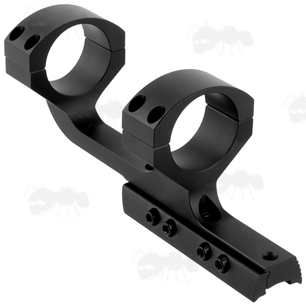 Extended Reach One Piece Dovetail Rail Scope Mount for 30mm Scope Tubes, with Three Scope Creep Stopper Grub Screw Pins