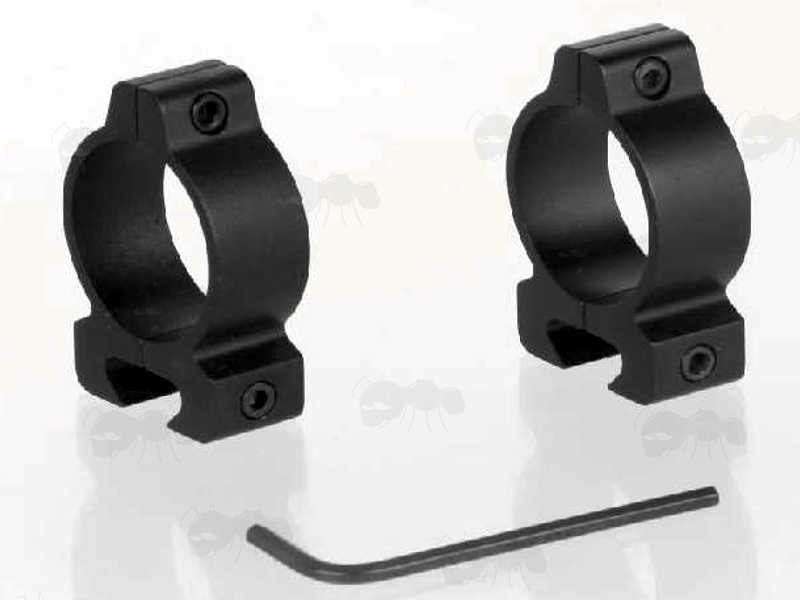 Pair of Vertical Split Dovetail Rail Low-Profile 30mm Scope Rings