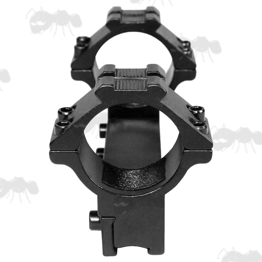 Long Base, One Piece, High Profile 30mm Scope Ring Mounts for Dovetail Rails with Rail Tops