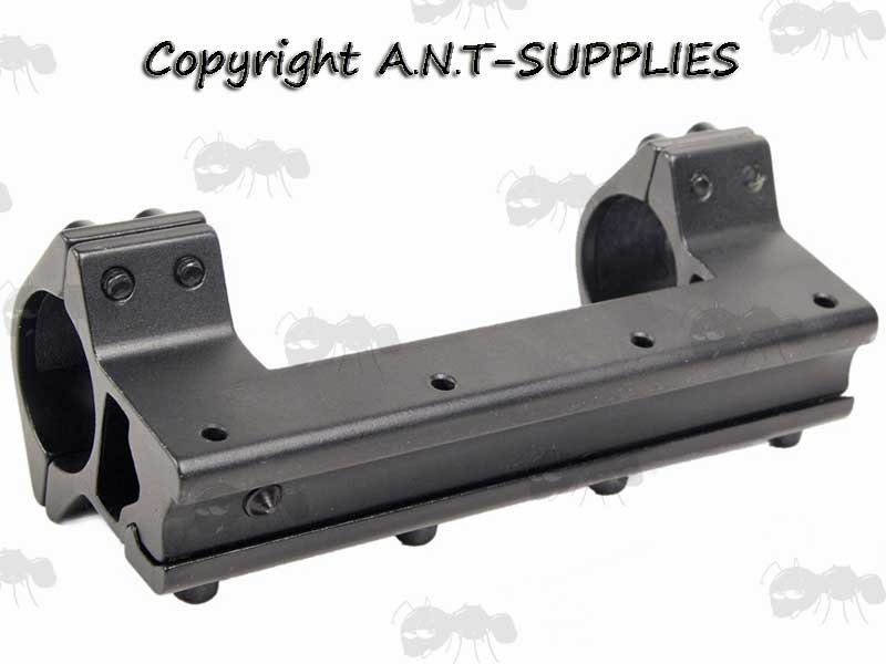 Extra Long Base, One Piece, High-Profile See-Thru 25mm Scope Ring Mounts for Dovetail Rails