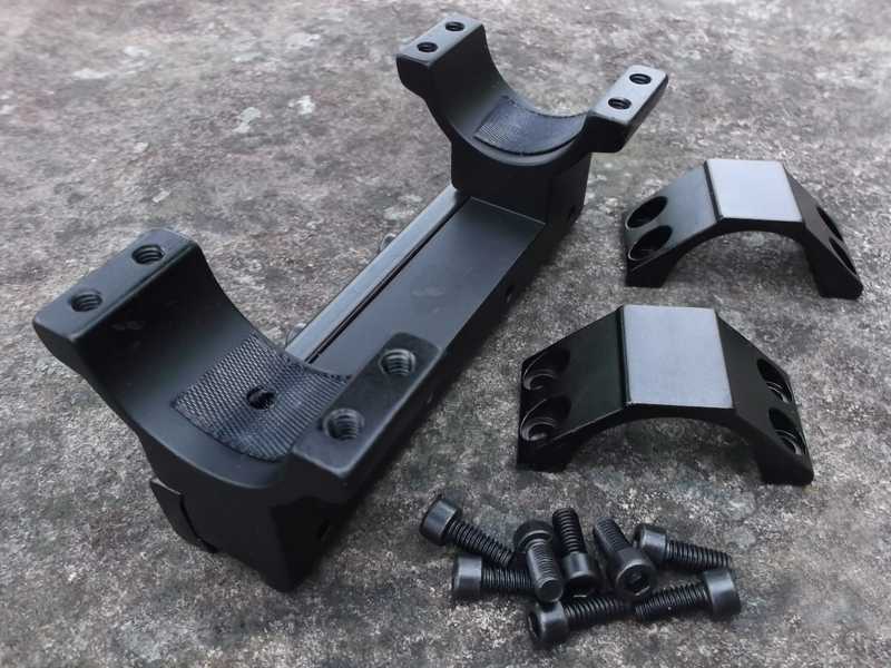 Dismantled View of The  Long Base, One Piece, High-Profile 30mm Scope Ring Mounts for Dovetail Rails with Flat Tops