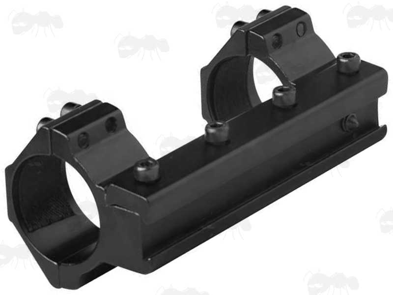 Base View of The Long Base, One Piece, Low-Profile 30mm Scope Ring Mounts for Dovetail Rails with Flat Tops
