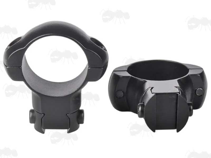 Pair of Steel High Profile Dovetail Rail 25mm Scope Rings