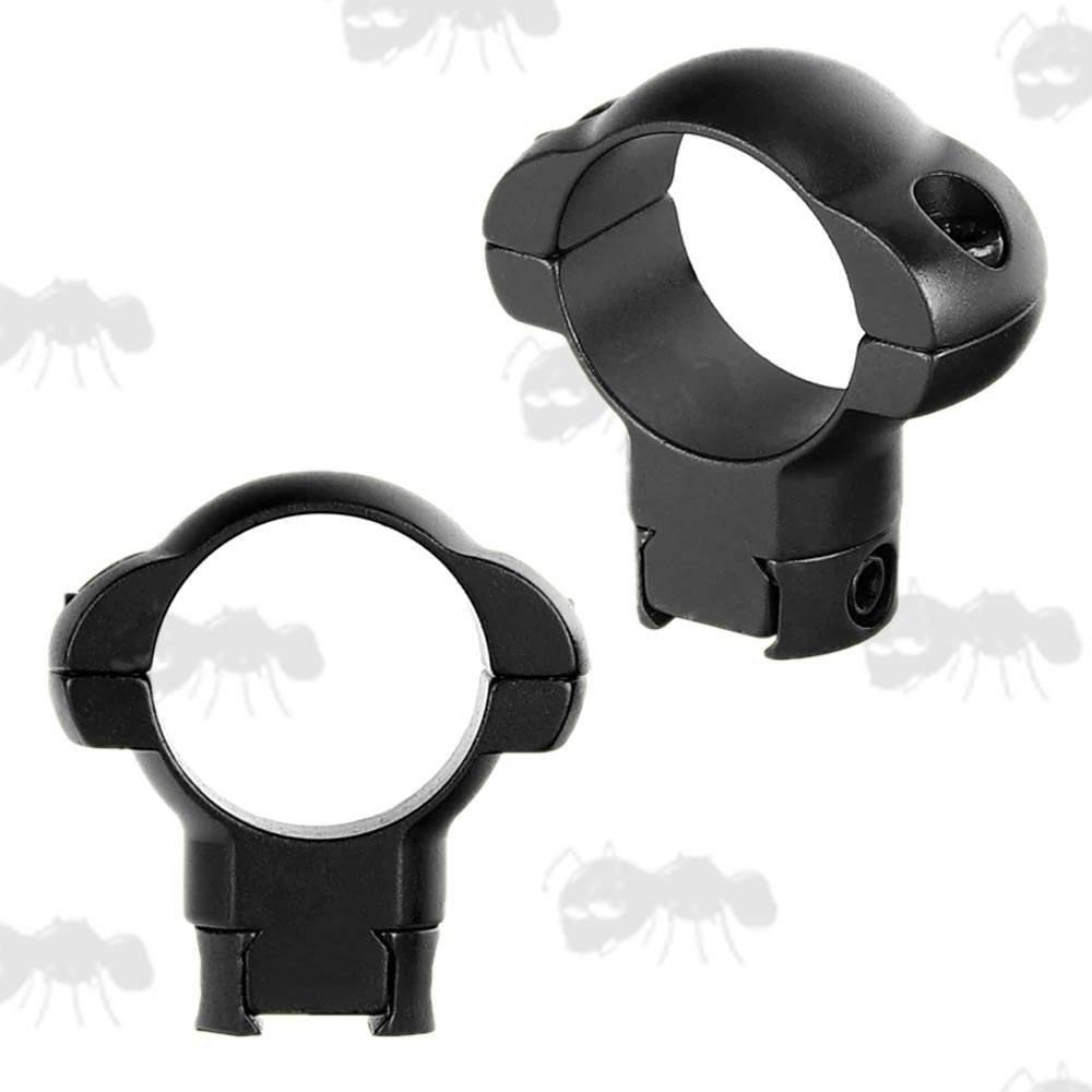 Pair of Steel High Profile Dovetail Rail 25mm Scope Rings