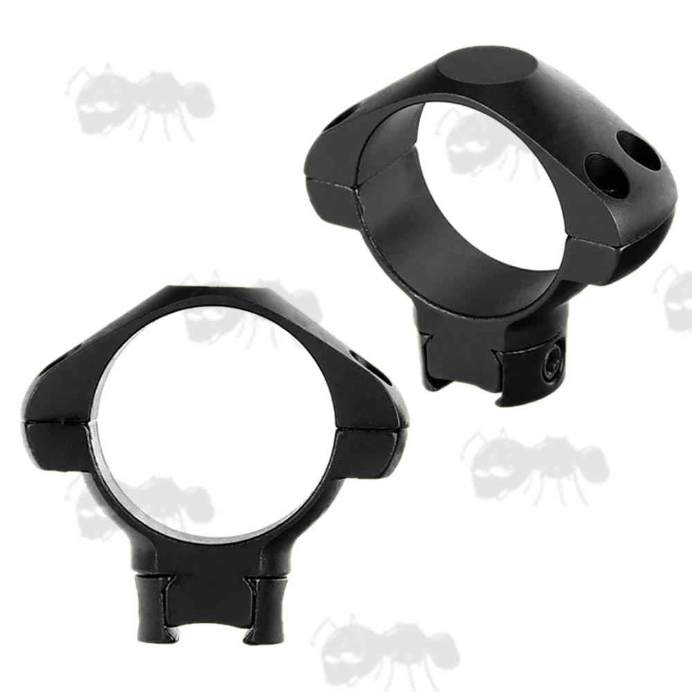 Pair of Steel Medium Profile Dovetail Rail 30mm Scope Rings