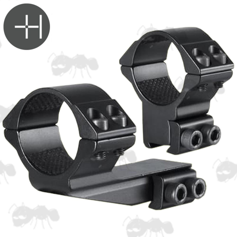 Pair of Hawke Two Inch Extension Ring Mounts for Dovetail Rails, High Profile Design for 30mm Diameter Scope Tubes, Model 22 123