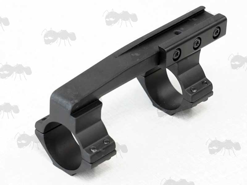 Base View of The Flat Top Extended Reach One Piece Dovetail Rail Scope Mount For 30mm Scope Tubes