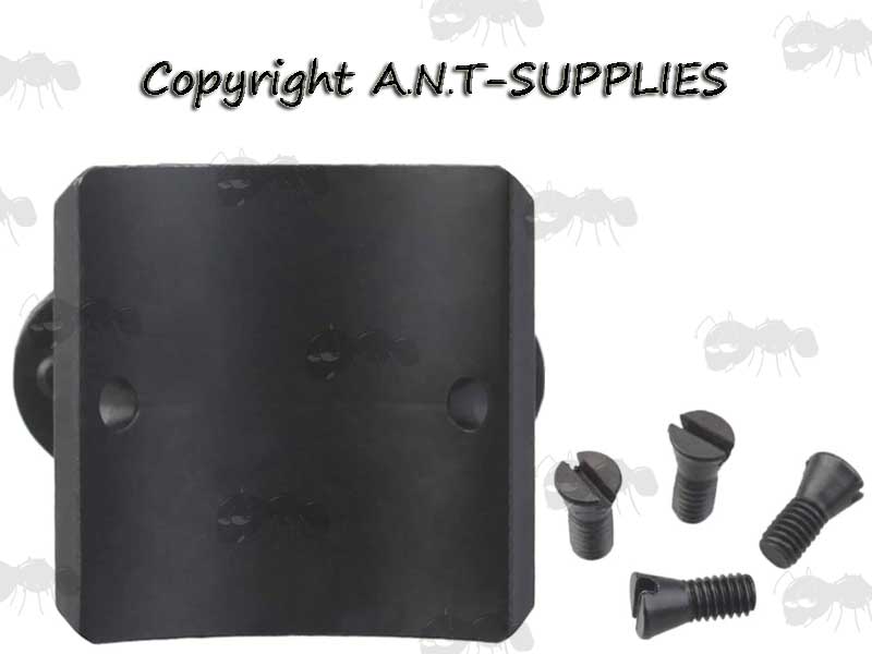 Base View Of A Steel Mauser 98K Scope Ring Turret Base Mount With Fixing Screws