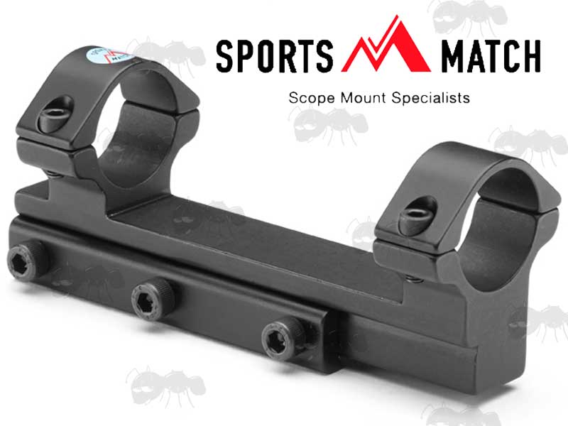 SportsMatch UK One Piece 9-11mm Dovetail Rail Fitting, Forward Reach, High-Profile 25mm Diameter Early BSA Rifle Scope Mounts HOP17C