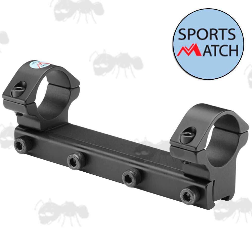 OP15C Sportsmatch Dovetail Rail One Piece 20MOA Angled Medium Profile 25mm Diameter Scope Rings