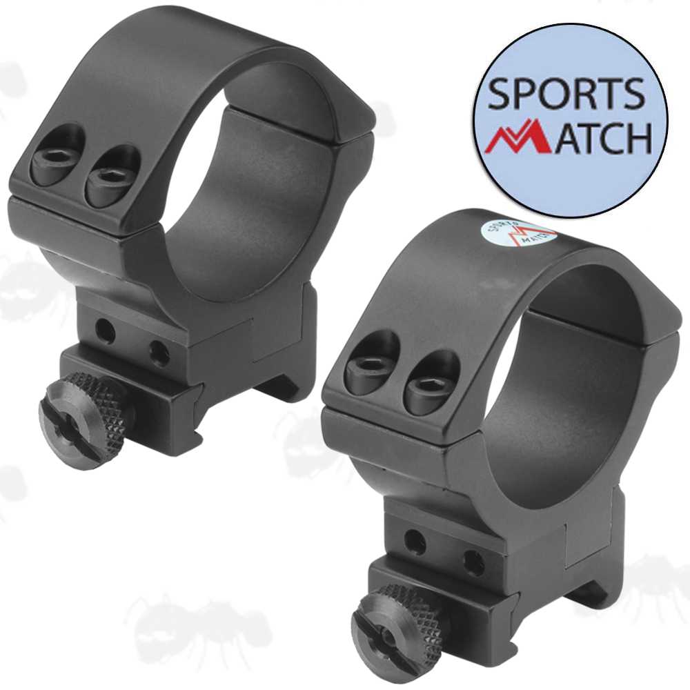 ATP94 Sportsmatch Weaver Rail Two Piece Adjustable High Profile 34mm Diameter Scope Rings