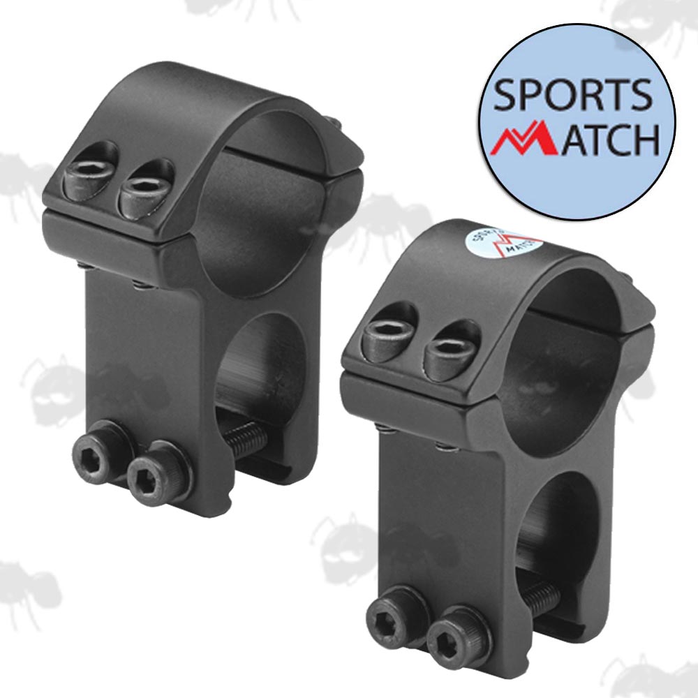 HST46C Sportsmatch 9.5-10.5mm Dovetail See-Thru High Profile 25mm Diameter Scope Rings