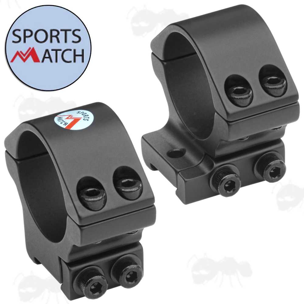 TO95 Sportsmatch 15mm Dovetail Medium-Profile Scope Rings with Arrestor Pin for Sako Rifles