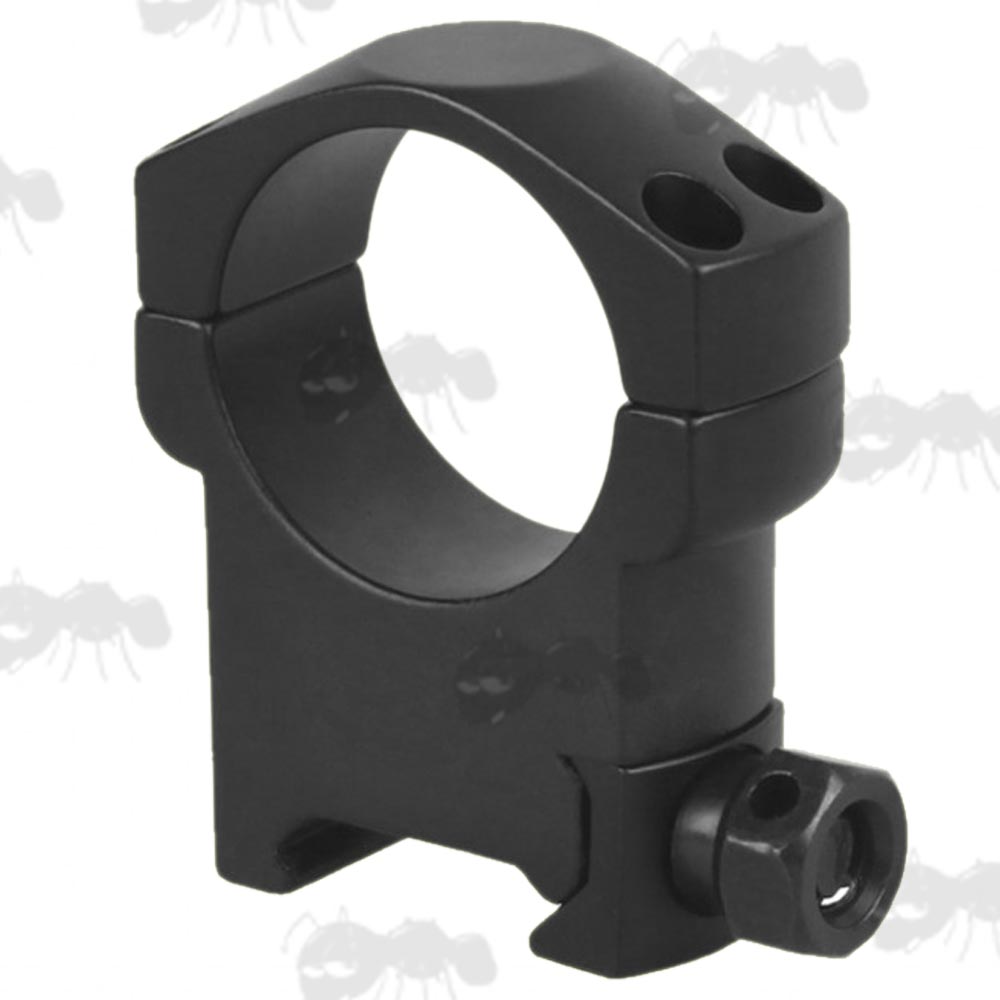 Black, High-Profile Double Clamped 30mm Scope Ring for Weaver / Picatinny Rails