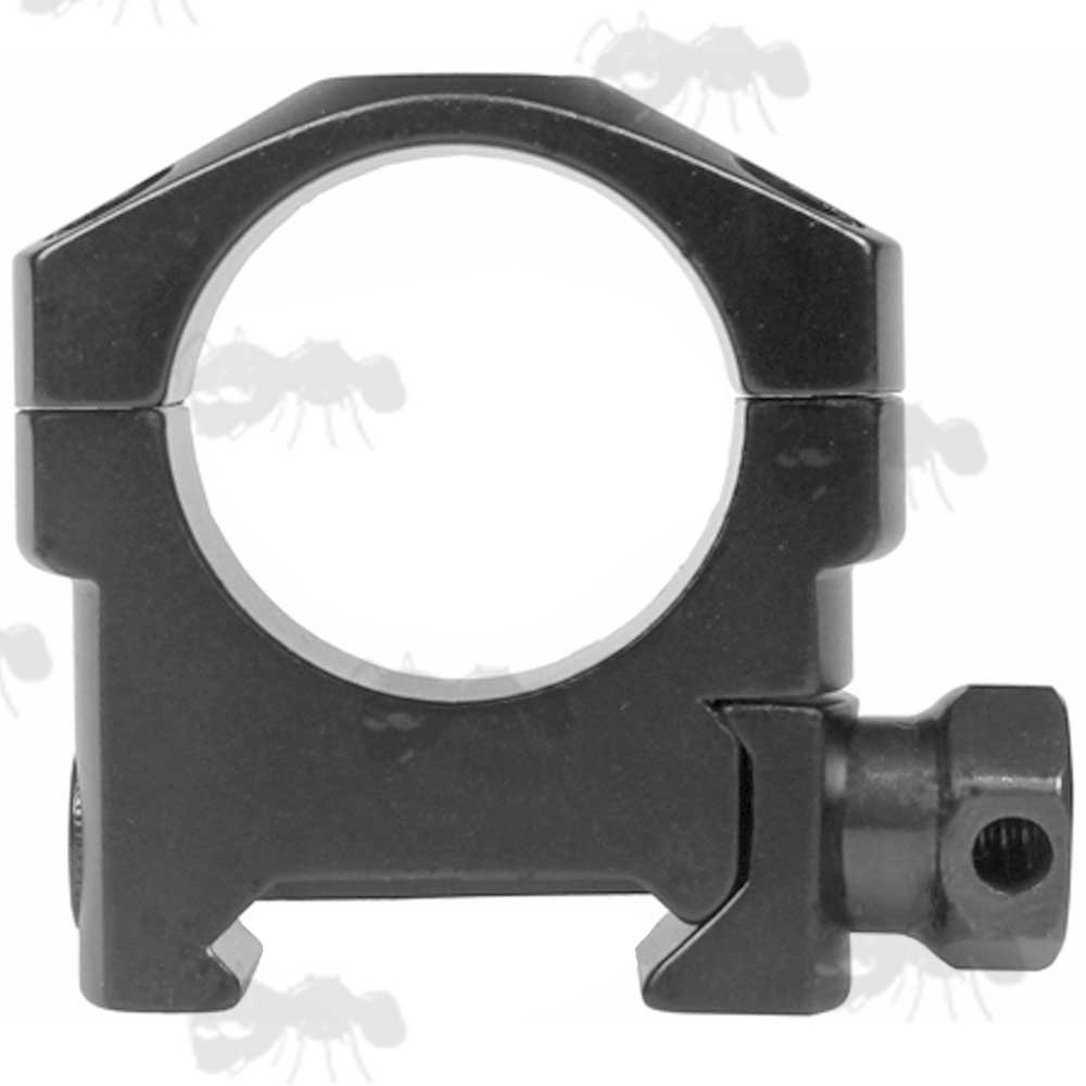 Black, Low-Profile Double Clamped 25mm Scope Ring for Weaver / Picatinny Rails