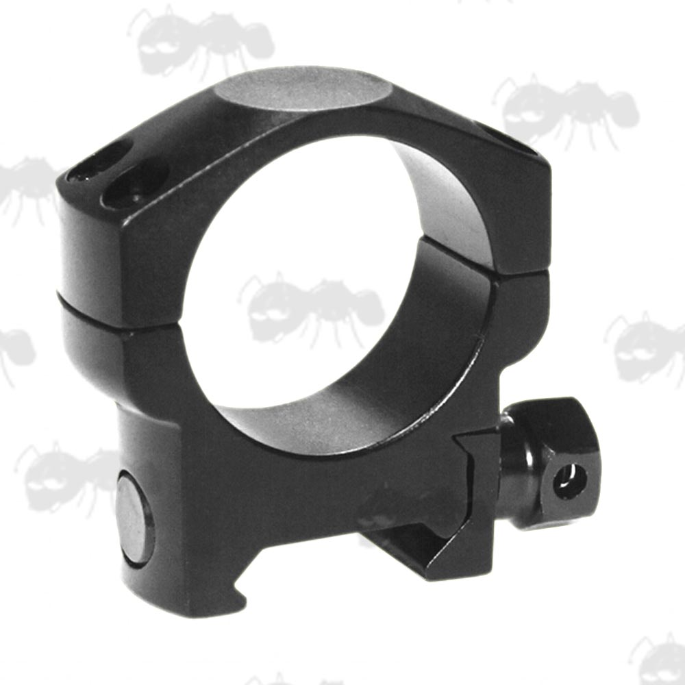 Black, Low-Profile Double Clamped 30mm Scope Ring for Weaver / Picatinny Rails