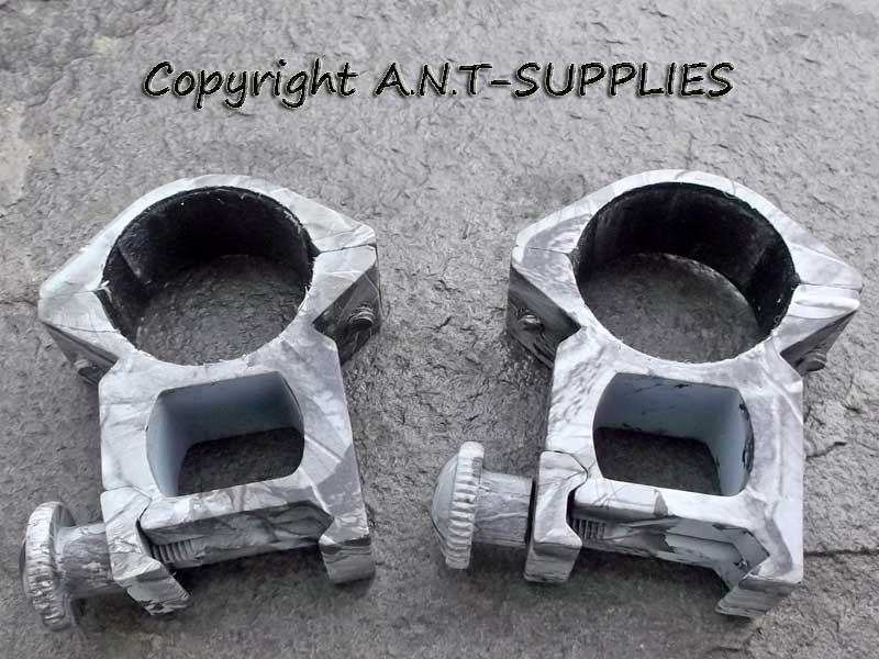 Pair of See-Thru Design High Profile Camo 25mm Scope Rings for Weaver Rails