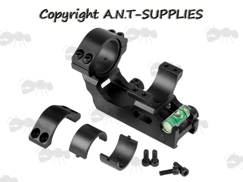 Stubby, One Piece 30mm Scope Mount with Anti-Cant Level for Weaver / Picatinny Rails