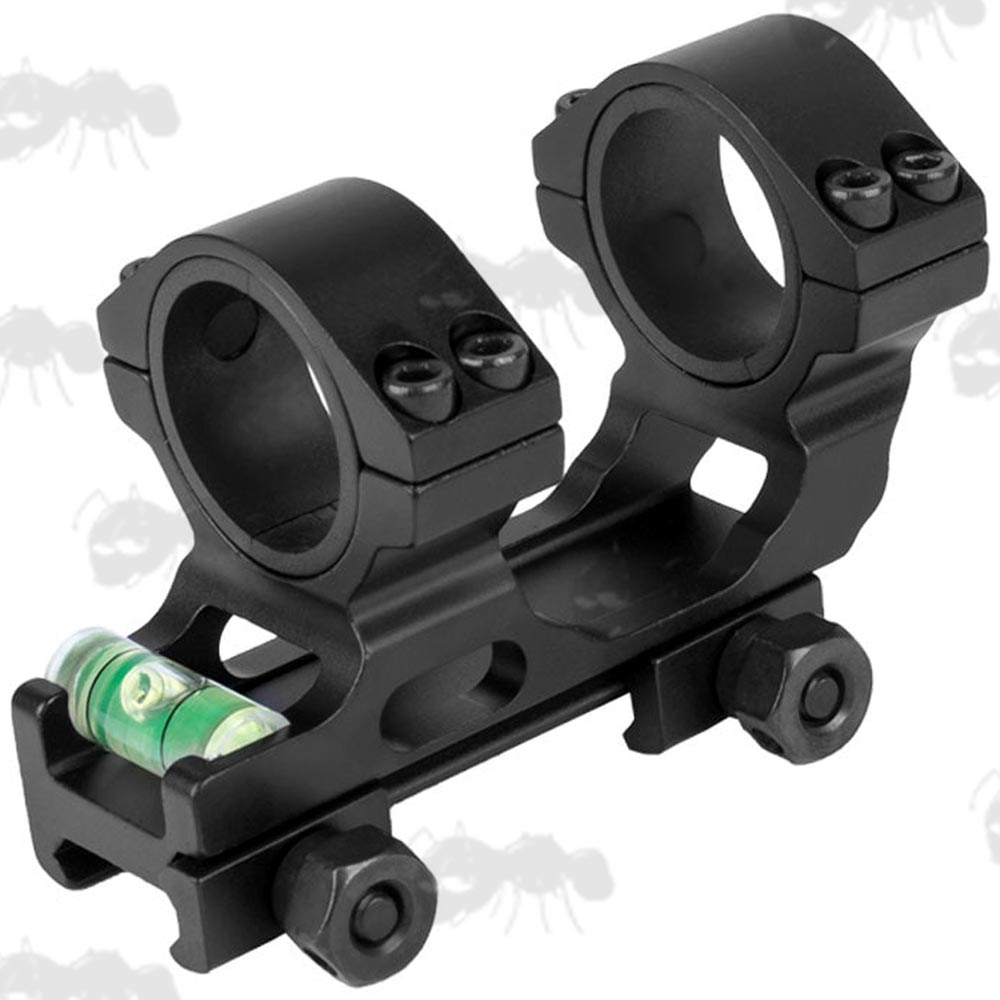 Stubby, One Piece 30mm Scope Mount with Anti-Cant Level for Weaver / Picatinny Rails