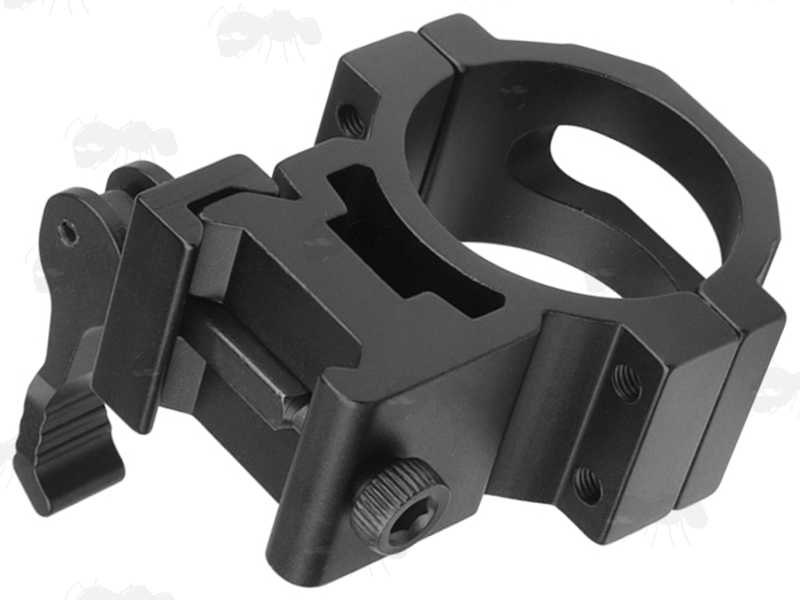 Throw-Lever Quick-Release 34mm Diameter Medium Profile Rifle Scope Ring Mount for Weaver / Picatinny Rails