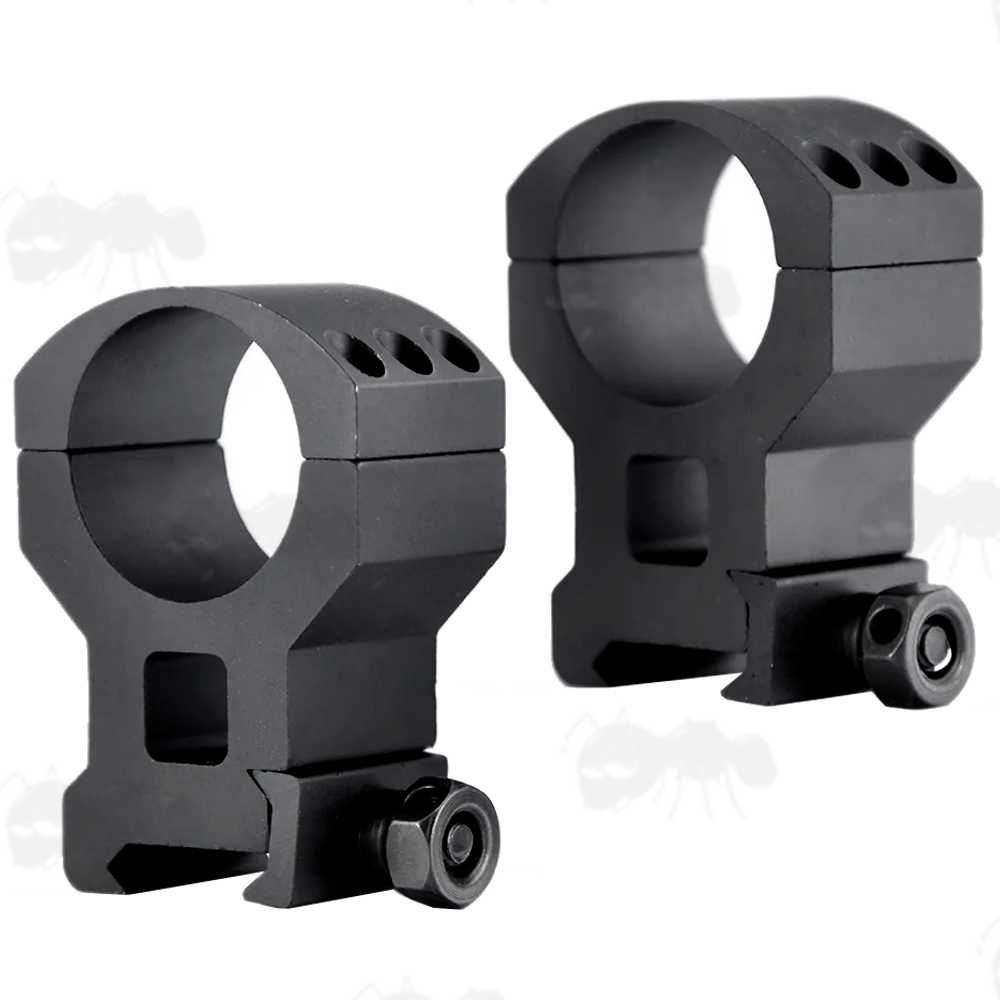 High-Profile, Heavy-Duty Triple Clamped 30mm Scope Ring Mounts for Weaver / Picatinny Rails