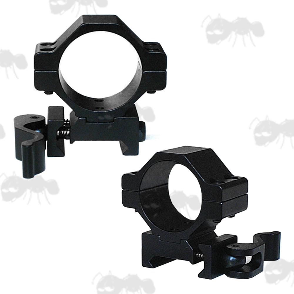 Throw-Lever Quick-Release Rifle Scope Ring Mounts for Weaver / Picatinny Rails