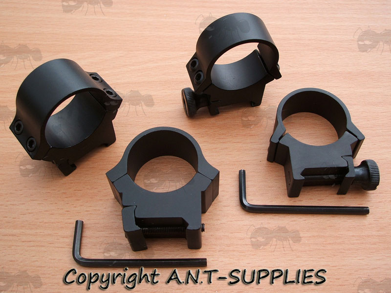 Low-Profile Double Clamped Arched 30mm Scope Rings for Weaver / Picatinny Rails