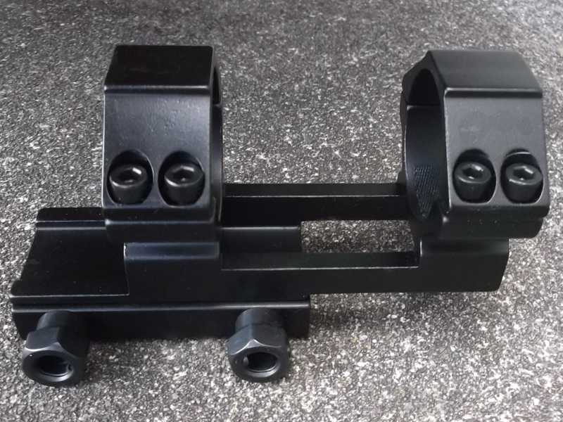Side View of The One Piece Forward Reach 30mm Scope Ring Mount for Weaver / Picatinny Rails