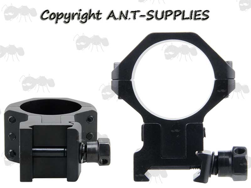 Triple Clamped X-Accu Weaver / Picatinny Scope Mounts with Adjustable Elevation 30mm Diameter Rings