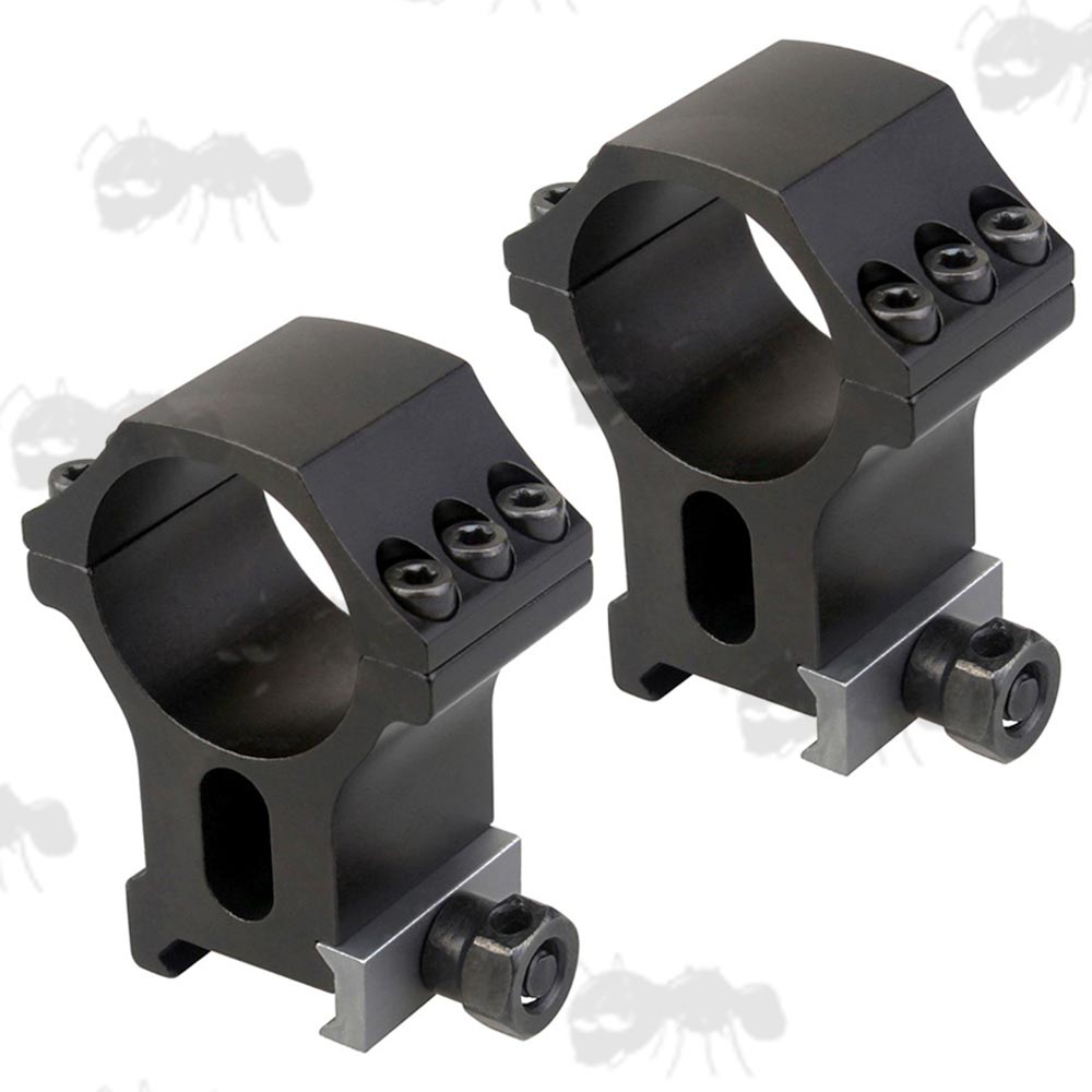 High-Profile Pair of Tactical X Accu Picatinny 30mm Diameter Scope Rings