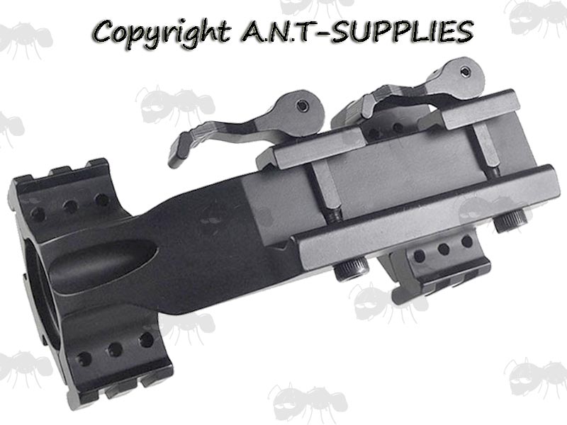 Base View of The Quick-Release One Piece Cantilever Tri-Rail Scope Mount for 20mm Weaver / Picatinny Rails