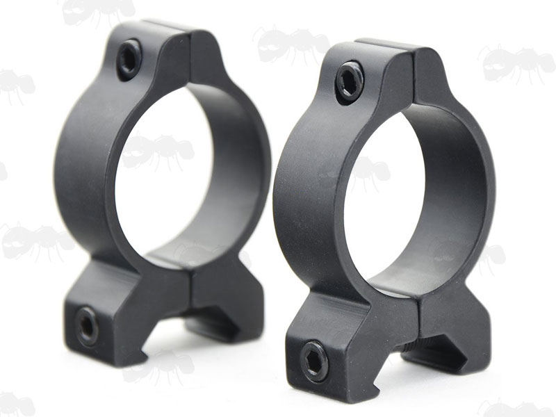 Low-Profile Vertical Split 30mm Scope Ring Mounts for Weaver / Picatinny Rails