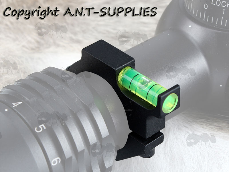 Anti Cant Spirit Level for 34mm or 35mm Rifle Scope Tube Fitted to Scope