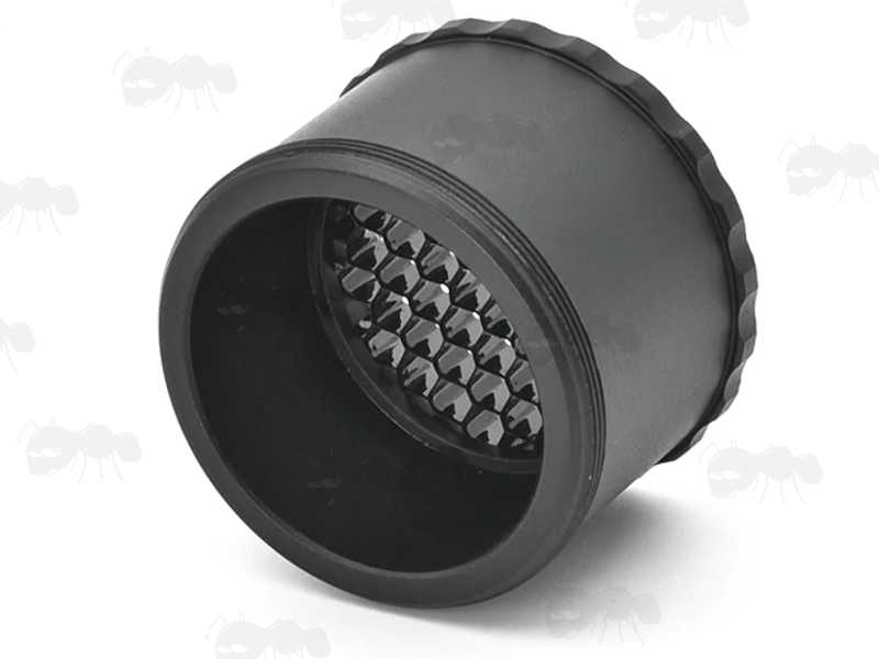 Inner View of The Metal Screw-In Black Airsoft Elcan Scope Sunshade with Killflash