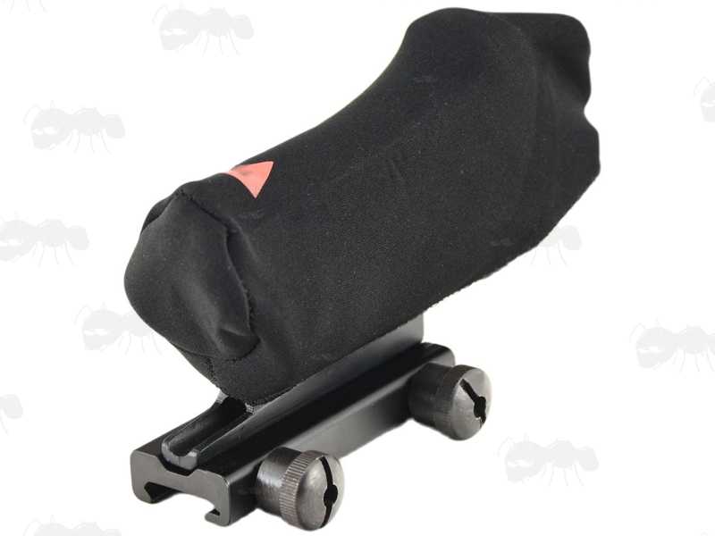 Black Neoprene Scope Coat for ACOG 4x32 and 3x30 Sights, Shown Fitted to an ACOG Scope