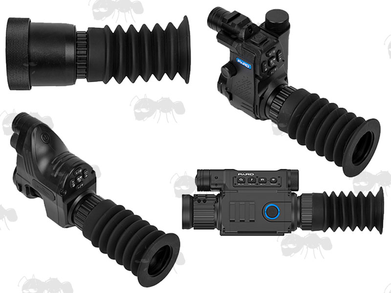 Long PARD Night Vision Scope Black Rubber Concertina Eyepiece Shown with Fittings