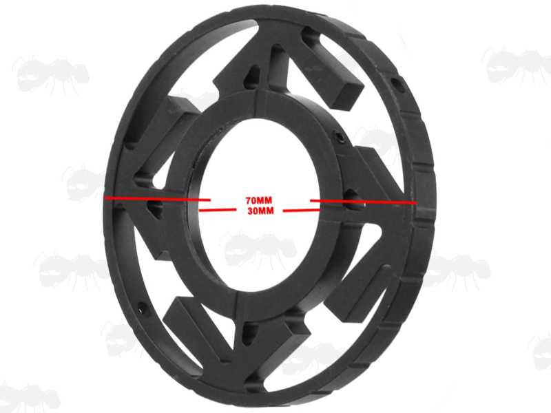 Dimensions of The Large Side Wheel Adjuster with a 30mm Diameter Aperture Fitting