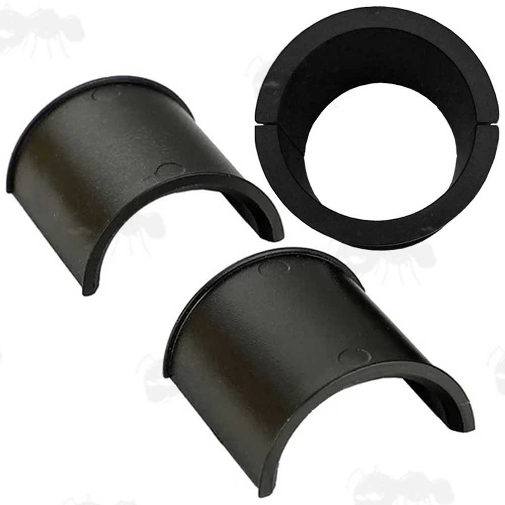 Pair of Plastic 30mm to 25mm Scope Ring Size Adapters for Triple Clamped Wide Mounts
